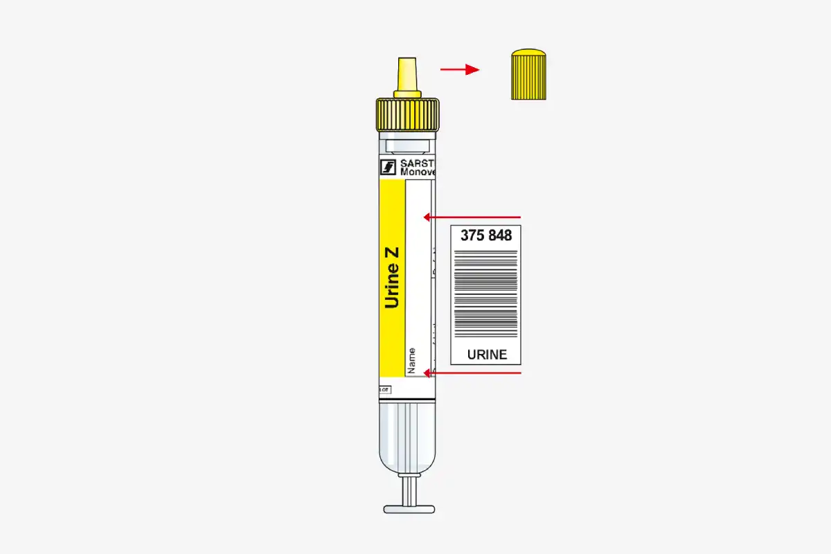Image showing how to remove the top of the sample bottle